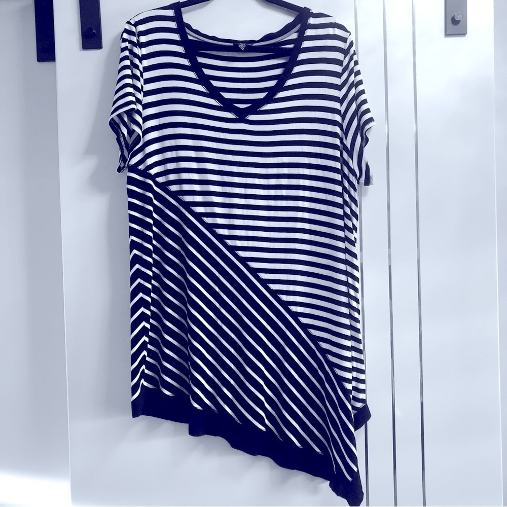 Cable & Gauge Woman Bl/White Striped Tunic